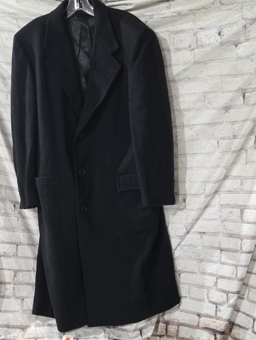 Men's Blue Wool Overcoat - Classic Long Coat